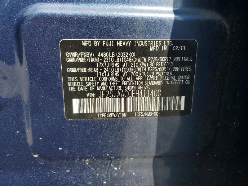 Продаж на аукціоні авто 2014 Subaru Forester, vin: JF2SJAAC0EH411400, номер лоту: 70048886