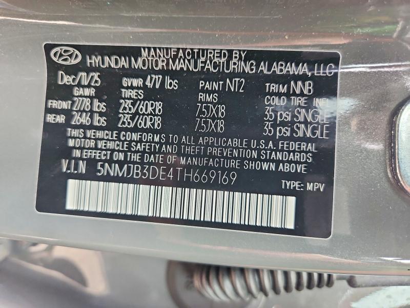 Продаж на аукціоні авто 2026 Hyundai Tucson, vin: 5NMJB3DE4TH669169, номер лоту: 66976556