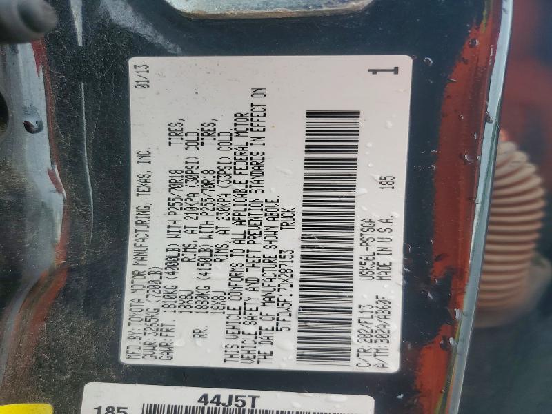 68226466 :رقم المزاد ، 5TFDW5F17DX287153 vin ، 2013 Toyota Tundra مزاد بيع