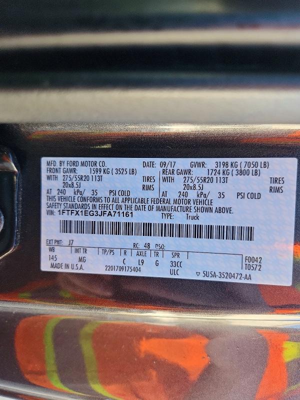 Продаж на аукціоні авто 2018 Ford F150, vin: 1FTFX1EG3JFA71161, номер лоту: 68384436