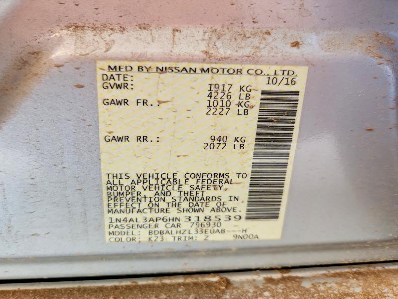 Продажа на аукционе авто 2017 Nissan Altima, vin: 1N4AL3AP6HN318539, номер лота: 67217446