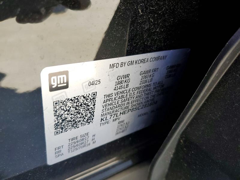 67566056 :رقم المزاد ، KL77LHEP8SC281604 vin ، 2025 Chevrolet Trax مزاد بيع