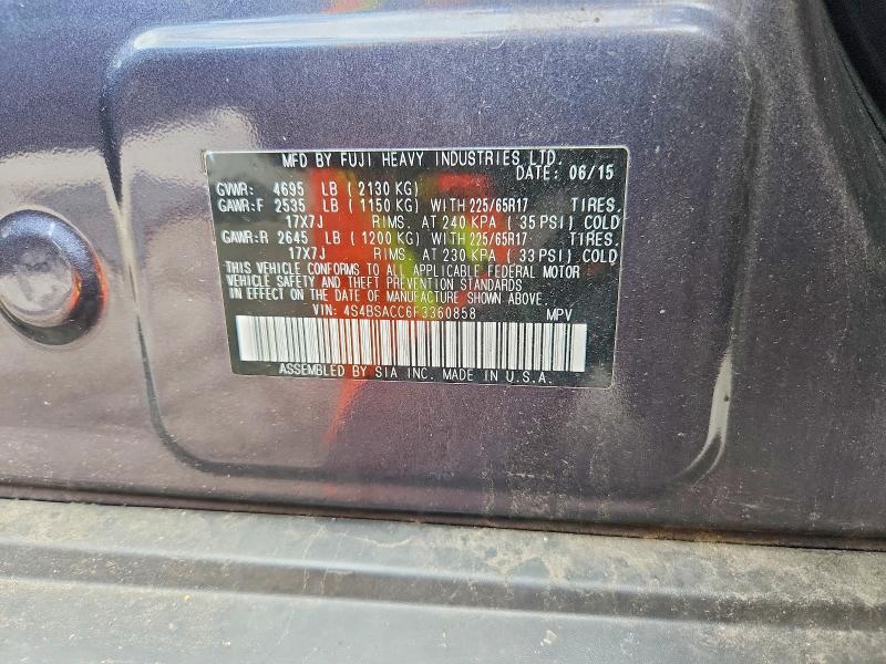 Aukcja sprzedaży 2015 Subaru Outback, vin: 4S4BSACC6F3360858, numer aukcji: 67498236