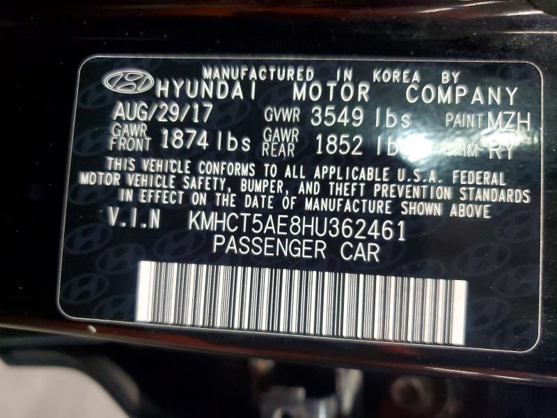 2017 Hyundai Accent მანქანა იყიდება აუქციონზე, vin: KMHCT5AE8HU362461, აუქციონის ნომერი: 68612866