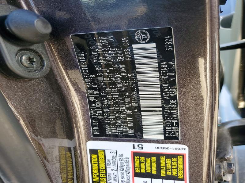 67500326 :رقم المزاد ، 4T1B11HK4JU578075 vin ، 2018 Toyota Camry مزاد بيع