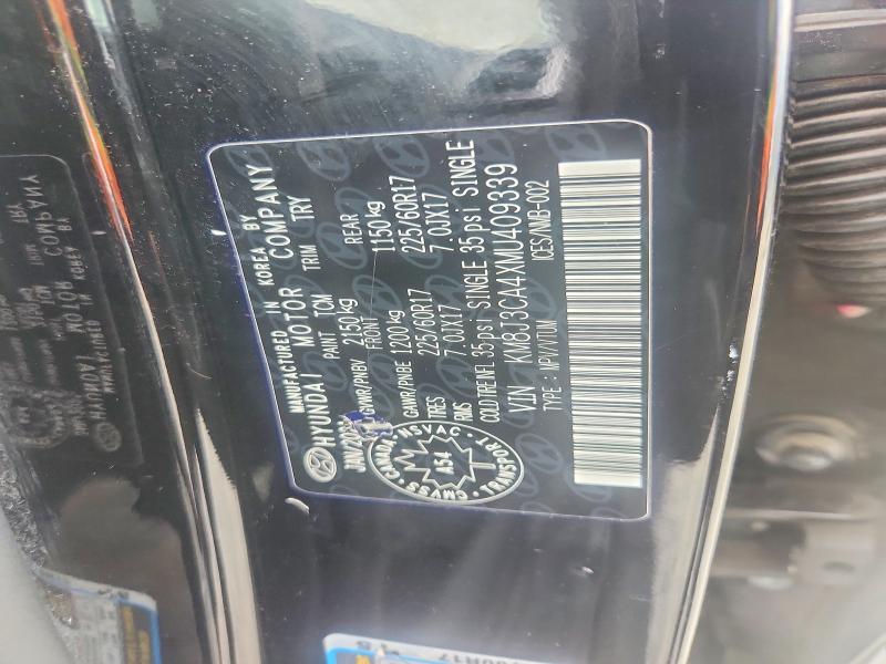 67833236 :رقم المزاد ، KM8J3CA4XMU409339 vin ، 2021 Hyundai Tucson مزاد بيع