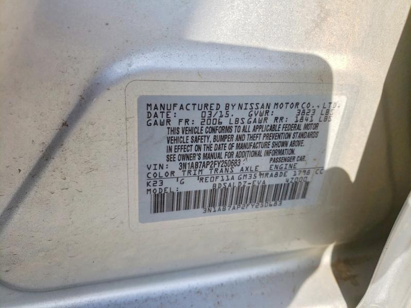2015 Nissan Sentra მანქანა იყიდება აუქციონზე, vin: 3N1AB7AP2FY250683, აუქციონის ნომერი: 69580076