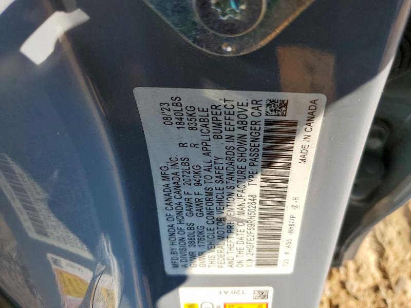Aukcja sprzedaży 2024 Honda Civic, vin: 2HGFE2F59RH502848, numer aukcji: 67153336