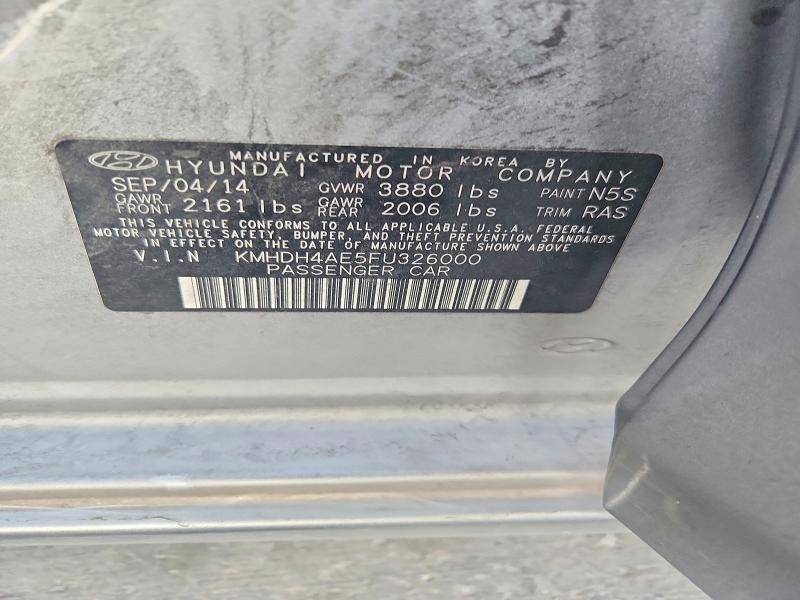 Aukcja sprzedaży 2015 Hyundai Elantra, vin: KMHDH4AE5FU326000, numer aukcji: 67840496