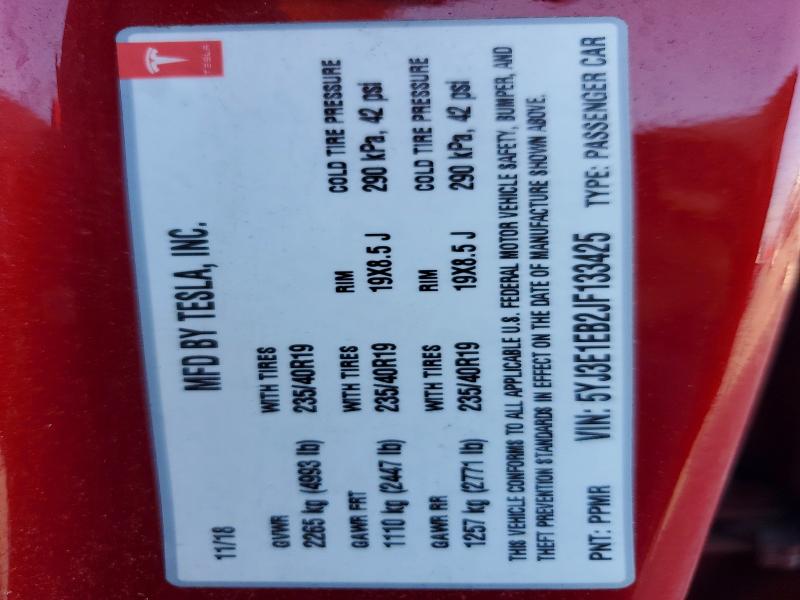 67429266 :رقم المزاد ، 5YJ3E1EB2JF133425 vin ، 2018 Tesla Model 3 مزاد بيع