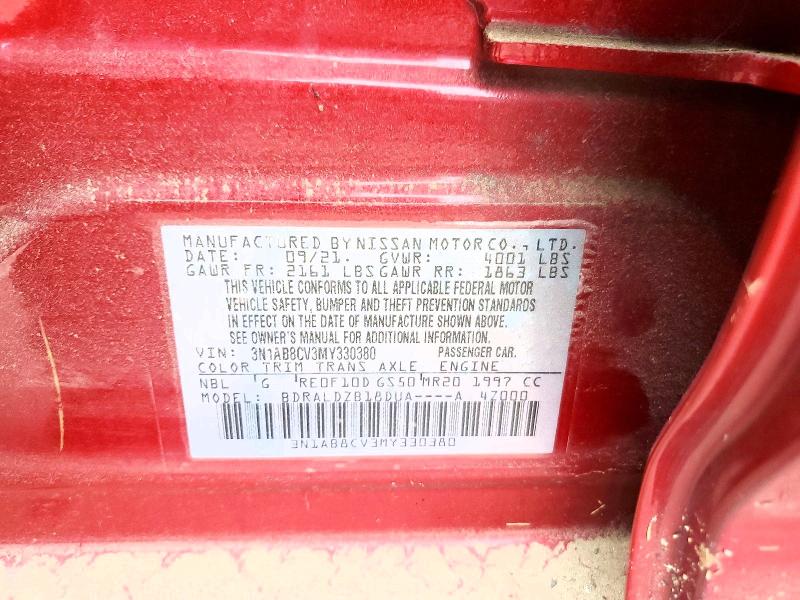 70140686 :رقم المزاد ، 3N1AB8CV3MY330380 vin ، 2021 Nissan Sentra مزاد بيع