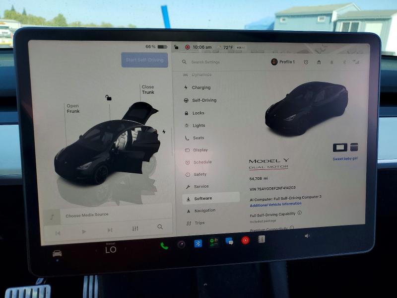 Aukcja sprzedaży 2022 Tesla Model Y, vin: 7SAYGDEF2NF414203, numer aukcji: 68689686