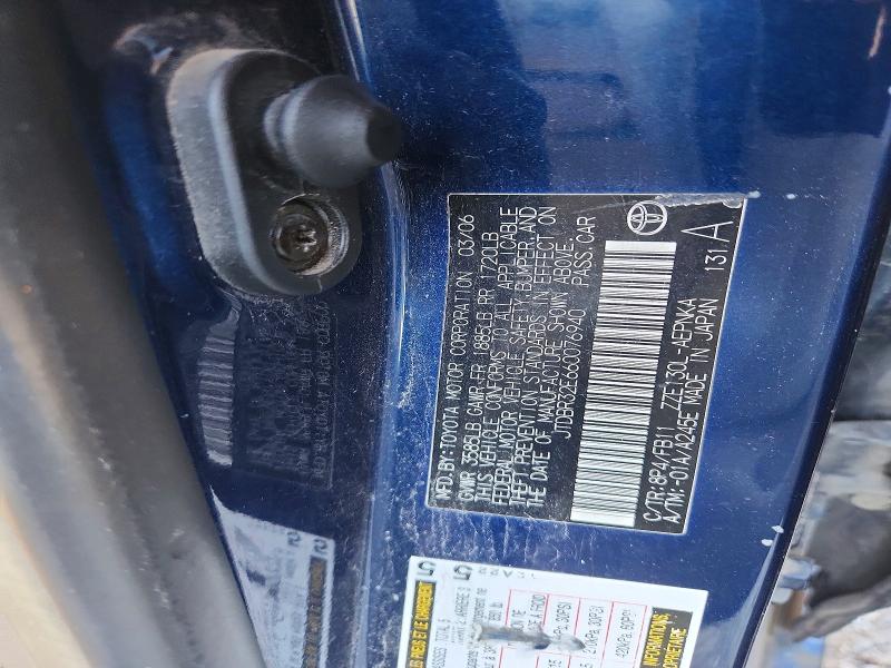 69223266 :رقم المزاد ، JTDBR32E660076940 vin ، 2006 Toyota Corolla مزاد بيع
