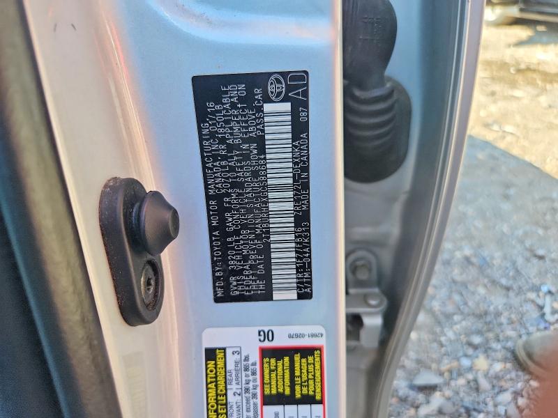 2016 Toyota Corolla მანქანა იყიდება აუქციონზე, vin: 2T1BURHEXGC588684, აუქციონის ნომერი: 68254746