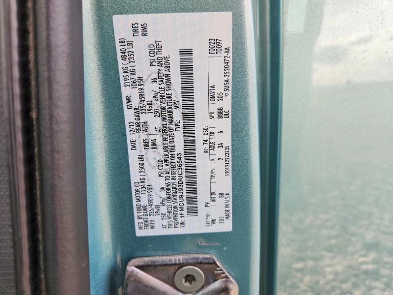 Продаж на аукціоні авто 2013 Ford Escape, vin: 1FMCU9J93DUC36543, номер лоту: 67358176