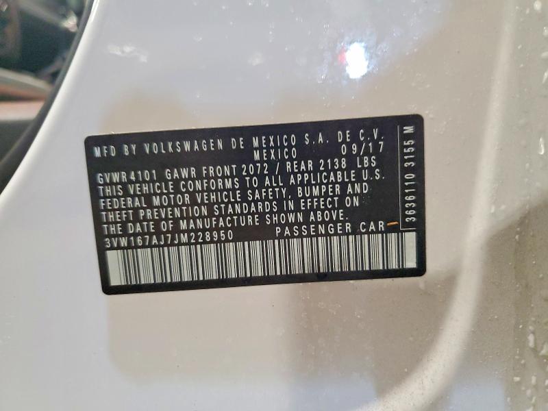 Продажа на аукционе авто 2018 Volkswagen Jetta, vin: 3VW167AJ7JM228950, номер лота: 67514886
