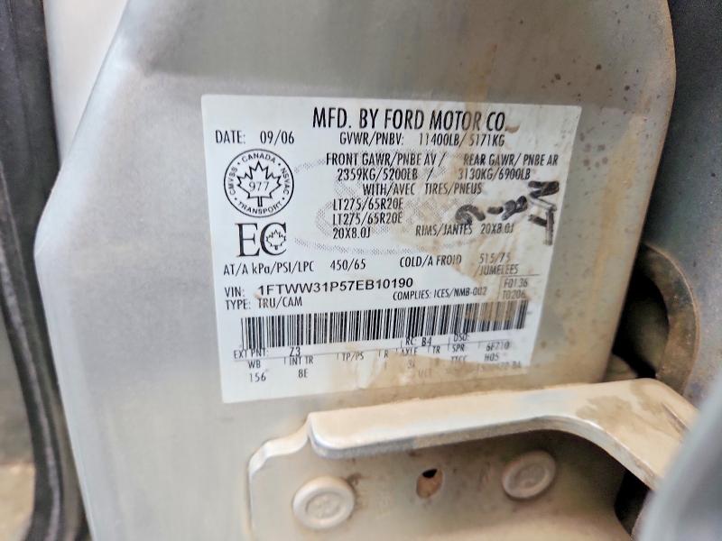 2007 Ford F350 მანქანა იყიდება აუქციონზე, vin: 1FTWW31P57EB10190, აუქციონის ნომერი: 67447736