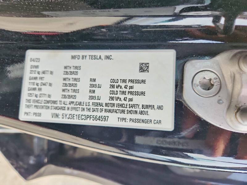 Продажа на аукционе авто 2023 Tesla Model 3, vin: 5YJ3E1EC3PF564597, номер лота: 65644496