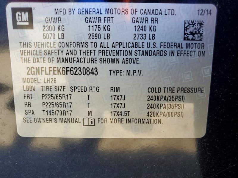 2015 Chevrolet Equinox მანქანა იყიდება აუქციონზე, vin: 2GNFLFEK6F6230843, აუქციონის ნომერი: 68832866