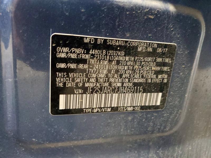 Aukcja sprzedaży 2018 Subaru Forester, vin: JF2SJARC7JH469115, numer aukcji: 69540476
