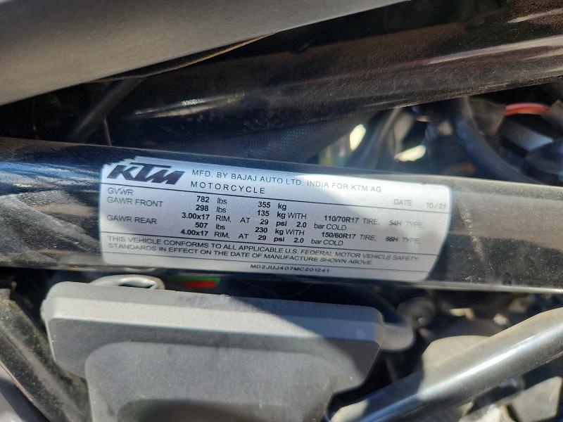 68003726 :رقم المزاد ، MD2JUJ407MC201241 vin ، 2021 Husqvarna Vitpilen 401/svartpilen 401 مزاد بيع