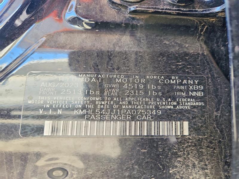 Auction sale of the 2023 Hyundai Sonata Hybrid, vin: KMHL54JJ1PA075349, lot number: 67735456