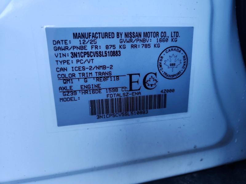 Aukcja sprzedaży 2025 Nissan Kicks Play, vin: 3N1CP5CV5SL510883, numer aukcji: 66027876