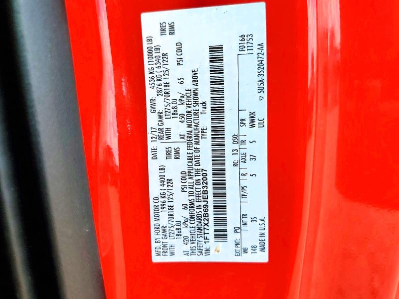 Продажа на аукционе авто 2018 Ford F250, vin: 1FT7X2B69JEB32007, номер лота: 67627496