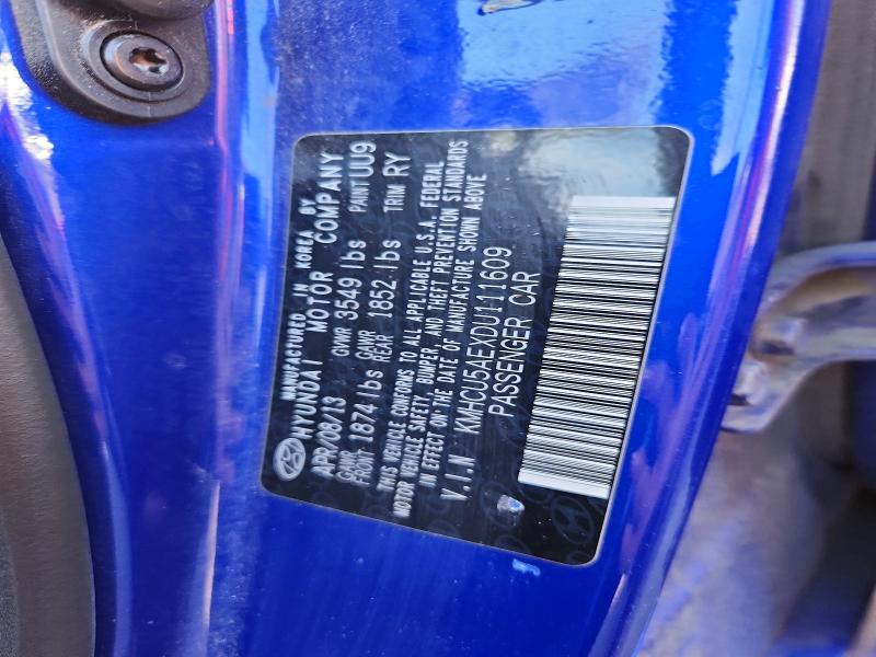 Продаж на аукціоні авто 2013 Hyundai Accent, vin: KMHCU5AEXDU111609, номер лоту: 70947026