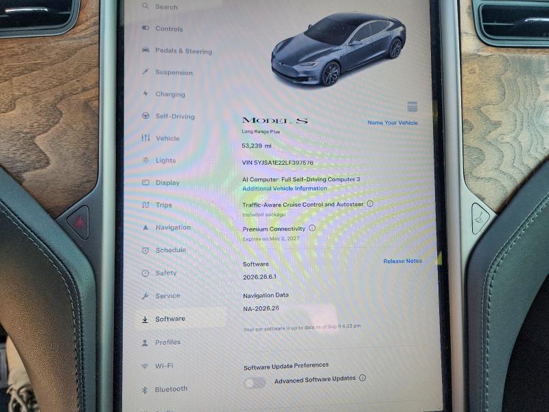 Продажа на аукционе авто 2020 Tesla Model S, vin: 5YJSA1E22LF397576, номер лота: 67258566