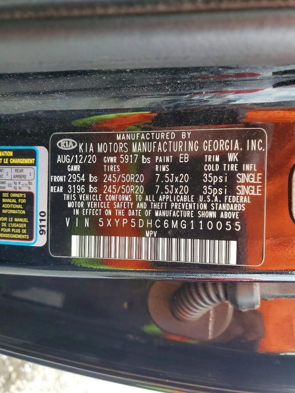 Продаж на аукціоні авто 2021 Kia Telluride, vin: 5XYP5DHC6MG110055, номер лоту: 67931906