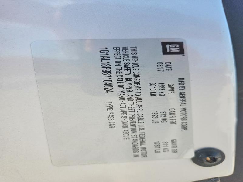 Aukcja sprzedaży 2008 Chevrolet Cobalt, vin: 1G1AL18F987104024, numer aukcji: 69405846