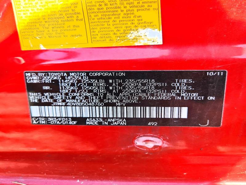 Aukcja sprzedaży 2011 Toyota Rav4, vin: JTMRF4DV8B5048760, numer aukcji: 70261796