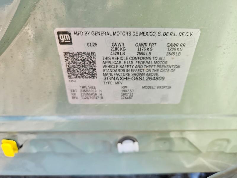 67598166 :رقم المزاد ، 3GNAXHEG6SL264809 vin ، 2025 Chevrolet Equinox مزاد بيع