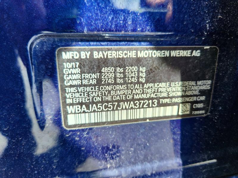 Aukcja sprzedaży 2018 Bmw 530, vin: WBAJA5C57JWA37213, numer aukcji: 69779216