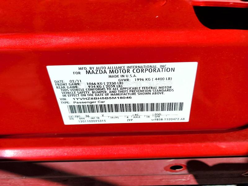 Продажа на аукционе авто 2011 Mazda 6, vin: 1YVHZ8BH5B5M18046, номер лота: 70745576