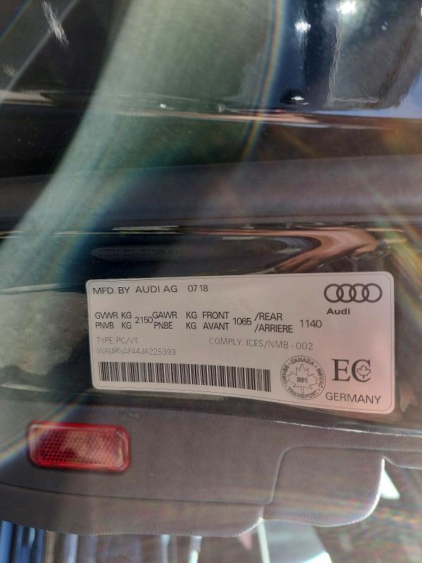 68703316 :رقم المزاد ، WAURNAF44JA225393 vin ، 2018 Audi A4 مزاد بيع