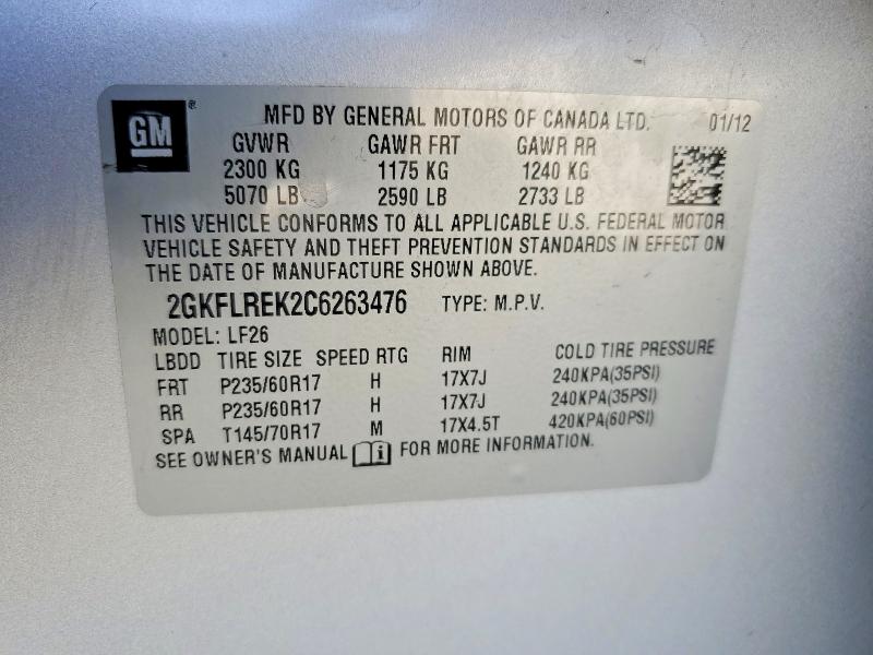 Aukcja sprzedaży 2012 Gmc Terrain, vin: 2GKFLREK2C6263476, numer aukcji: 68695736