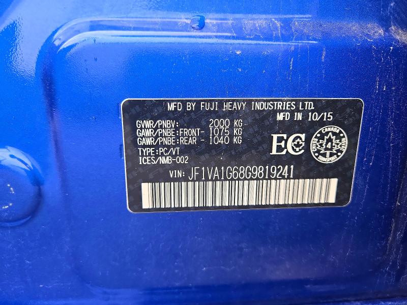 Продажа на аукционе авто 2016 Subaru Wrx, vin: JF1VA1G68G9819241, номер лота: 67874376