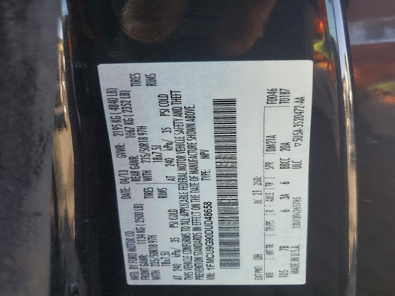 70362466 :رقم المزاد ، 1FMCU9G90DUD48658 vin ، 2013 Ford Escape مزاد بيع