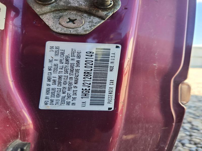 Aukcja sprzedaży 1994 Honda Civic, vin: 1HGEJ2126RL020149, numer aukcji: 67174466