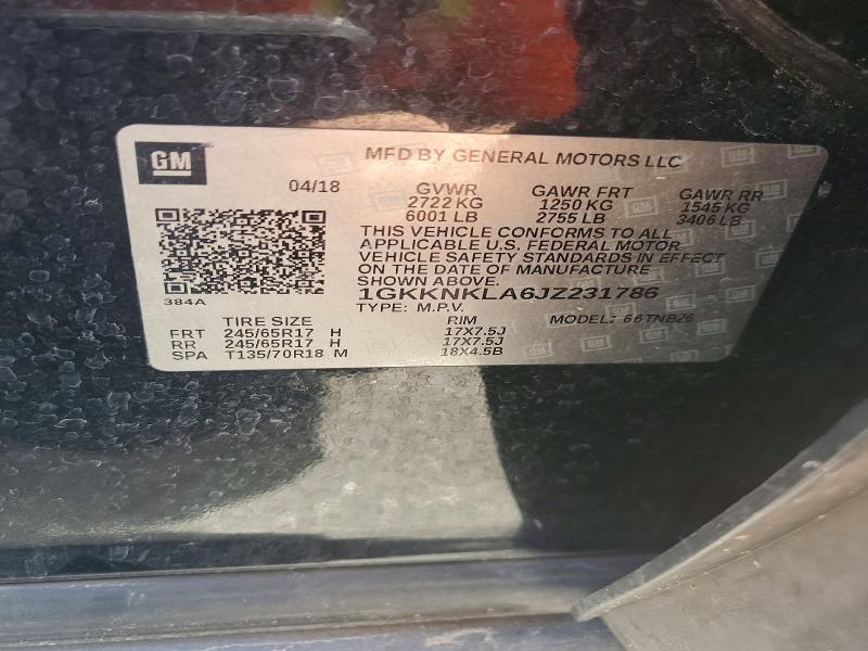 Продаж на аукціоні авто 2018 Gmc Acadia, vin: 1GKKNKLA6JZ231786, номер лоту: 69414226