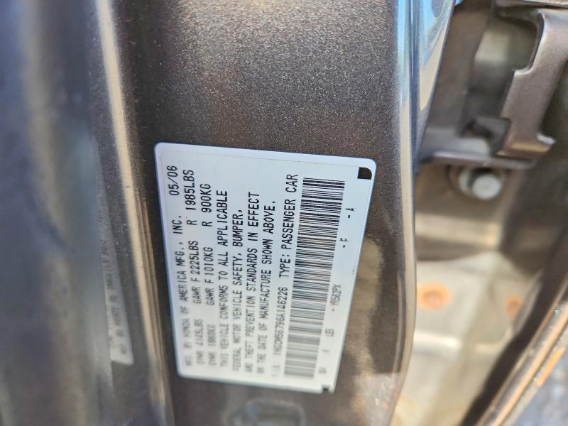 Продаж на аукціоні авто 2006 Honda Accord, vin: 1HGCM56796A146226, номер лоту: 70270576