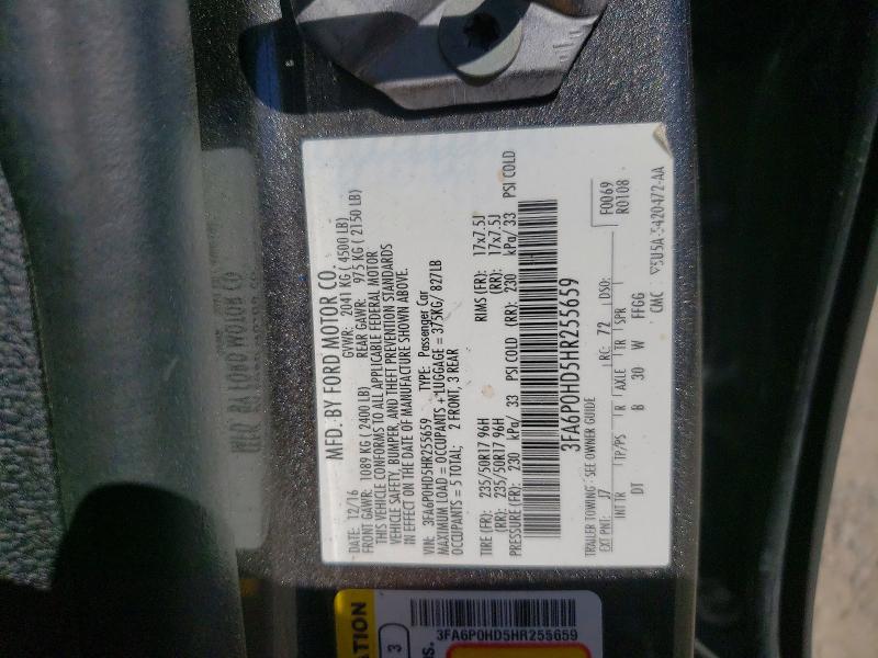 Aukcja sprzedaży 2017 Ford Fusion, vin: 3FA6P0HD5HR255659, numer aukcji: 67471606