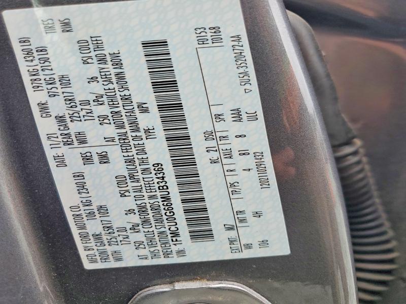 Продажа на аукционе авто 2021 Ford Escape, vin: 1FMCU0G66MUB34369, номер лота: 70036626