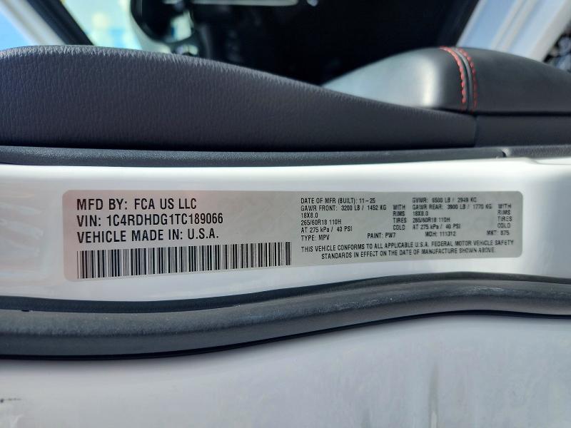Продаж на аукціоні авто 2026 Dodge Durango, vin: 1C4RDHDG1TC189066, номер лоту: 68676456