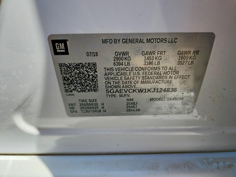 Aukcja sprzedaży 2019 Buick Enclave, vin: 5GAEVCKW1KJ124836, numer aukcji: 67481186