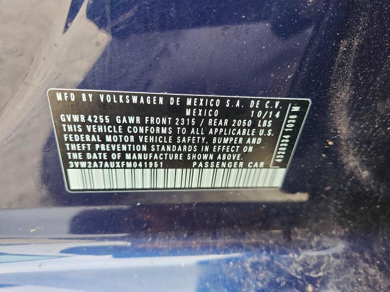 Aukcja sprzedaży 2015 Volkswagen Golf, vin: 3VW2A7AUXFM041951        , numer aukcji: 69089206