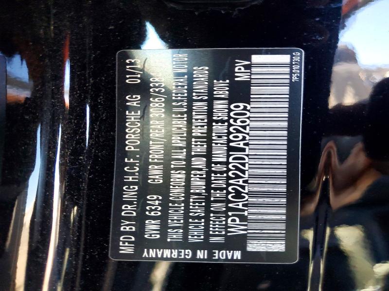 2013 Porsche Cayenne მანქანა იყიდება აუქციონზე, vin: WP1AC2A22DLA92609, აუქციონის ნომერი: 71057536