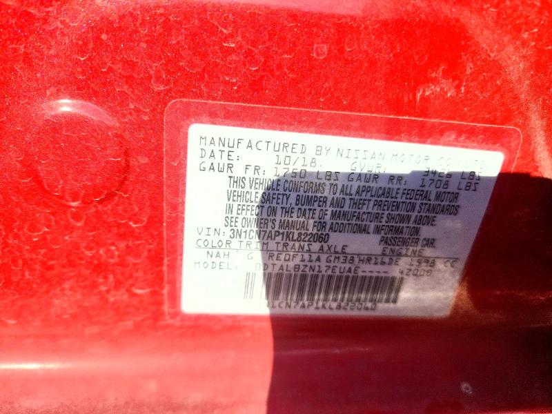Продаж на аукціоні авто 2019 Nissan Versa, vin: 3N1CN7AP1KL822060, номер лоту: 70569636